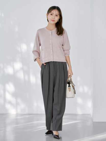 ゴールドボタンニットカーディガン　[通常]