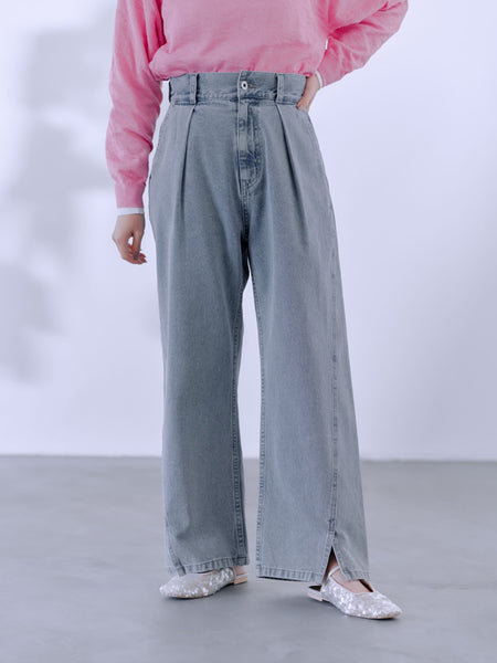 150cmスタッフ着用 ハイウエストデニムパンツ コーデ