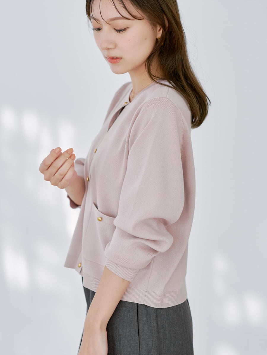 ゴールドボタンニットカーディガン　[通常]