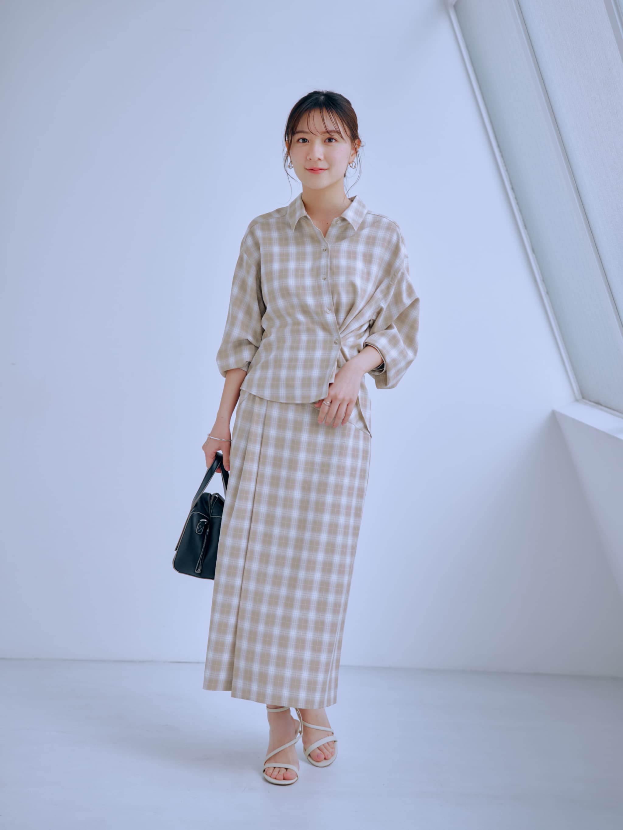 2wayカシュクールチェックシャツ | 小柄・低身長女性向けファッション