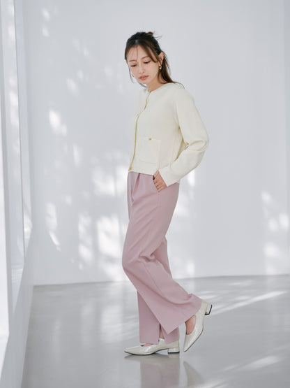 サイドスリットフレアパンツ-short & regular　[通常]