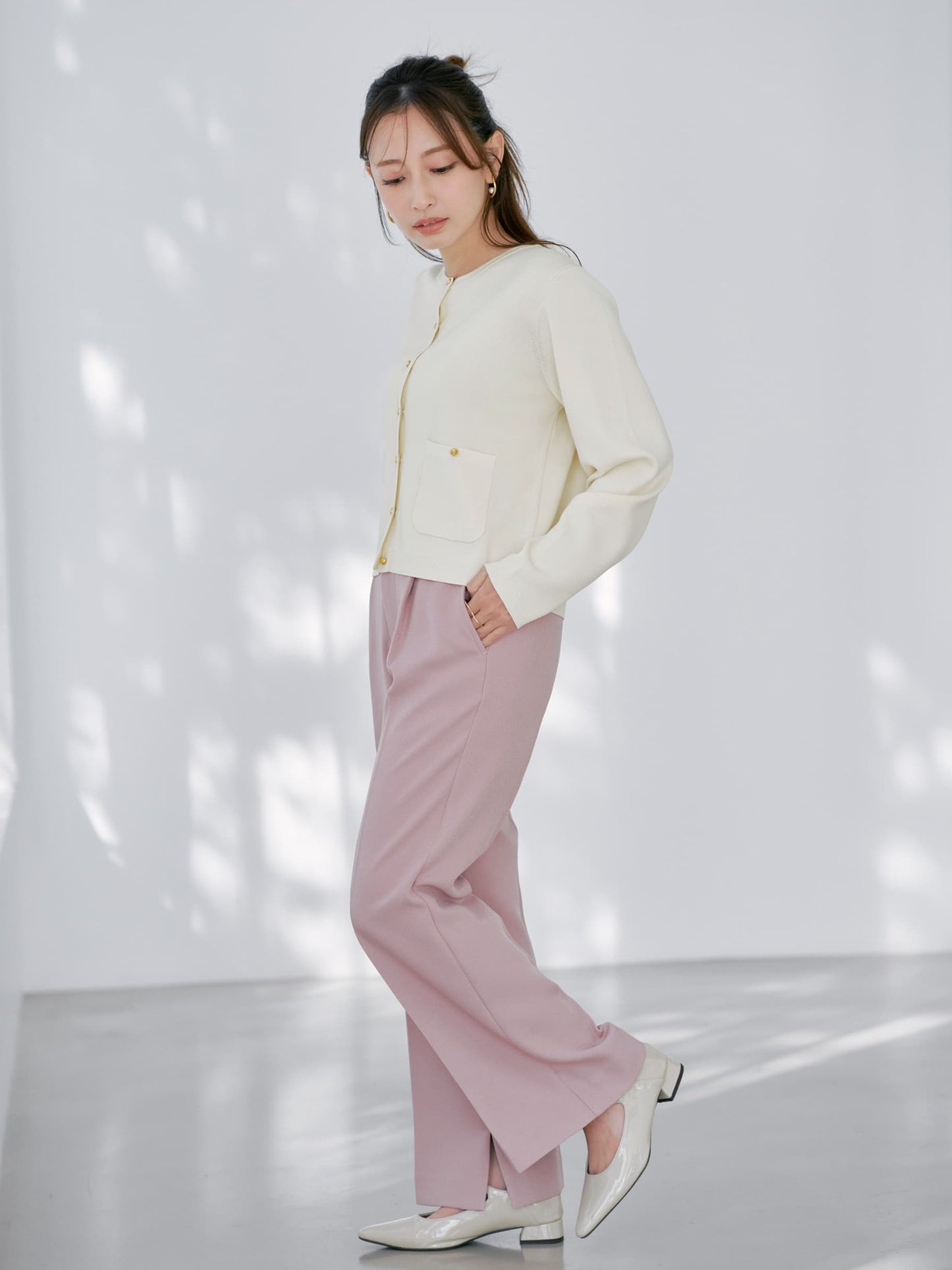 ゴールドボタンニットカーディガン　[通常]