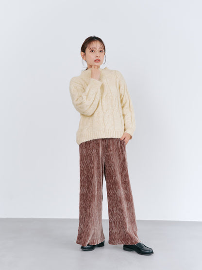 【YUNA SANTA】トウィンクルベロアパンツ-short & regular　[通常]