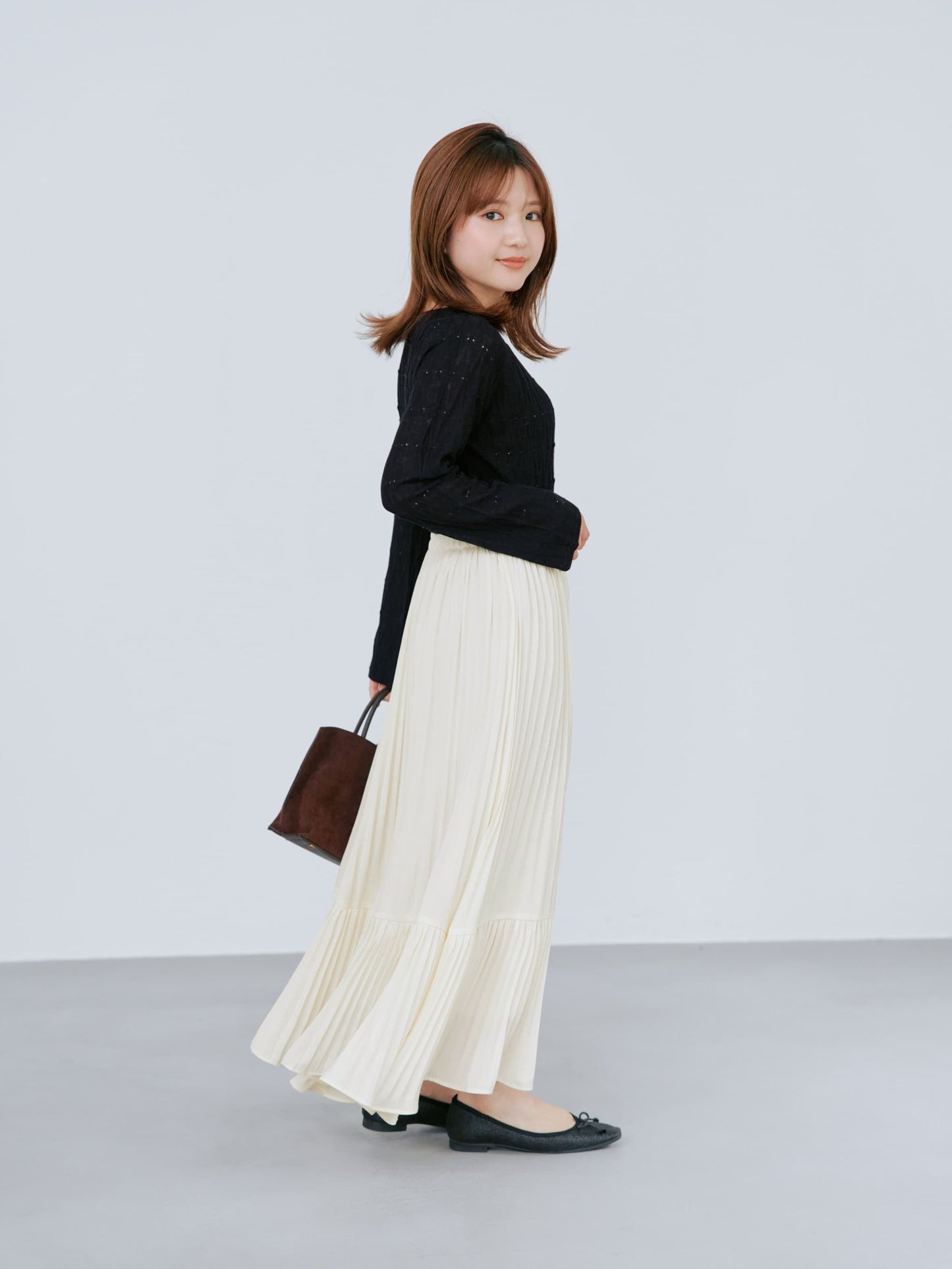 プリーツティアードヘムスカート-short & regular　[通常]