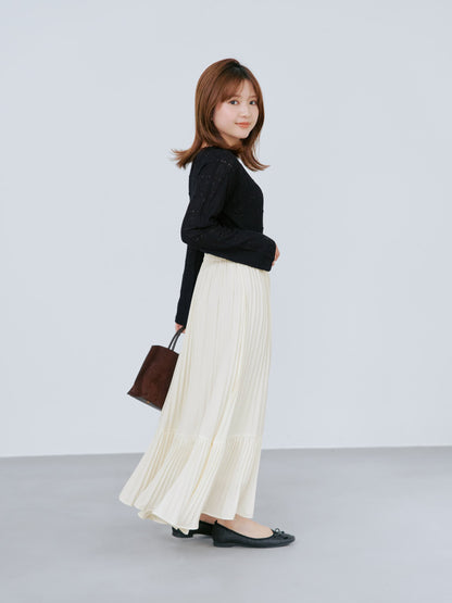 プリーツティアードヘムスカート-short & regular　[通常]