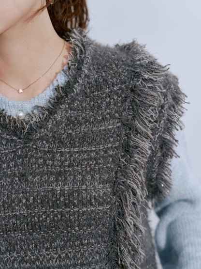 ラメミックスフリンジベスト　[通常]