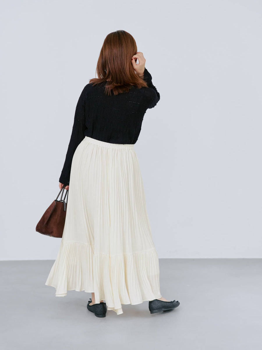 プリーツティアードヘムスカート-short & regular　[通常]