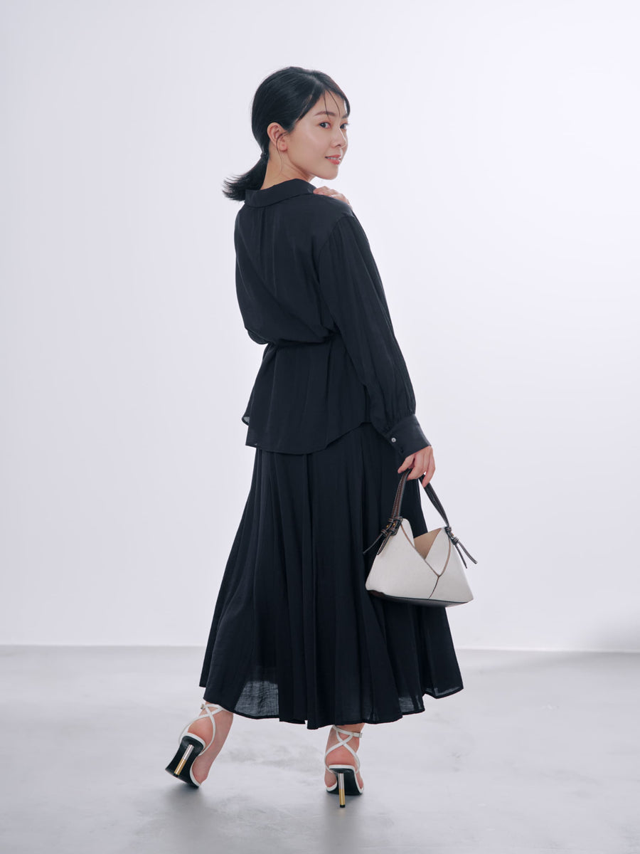 ソフトワッシャーランダムマチフレアスカート-short & regular　[通常]