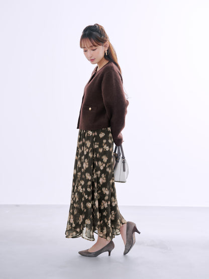 フォックスアンゴラダブルフェイスニットジャケット　[通常]