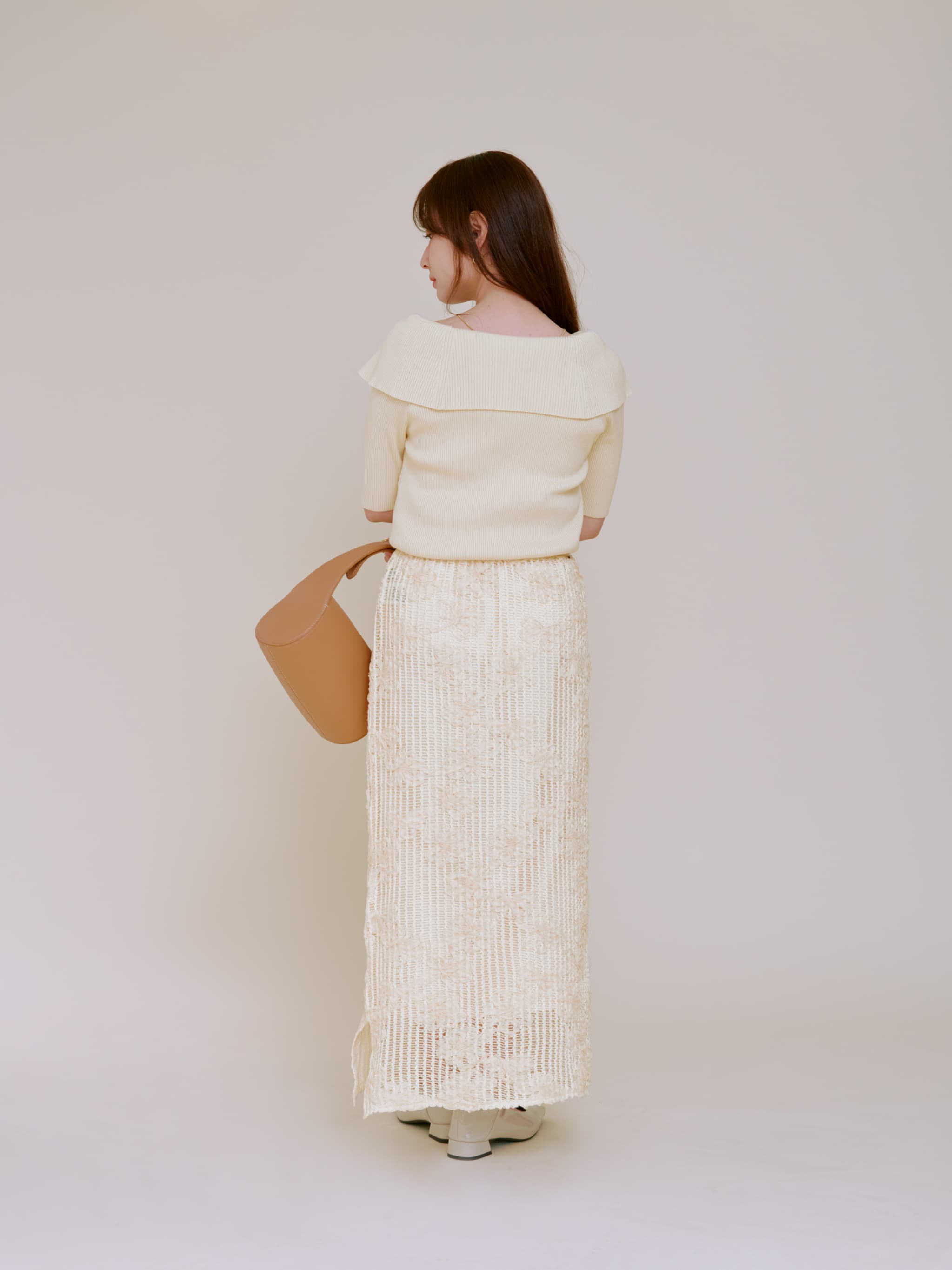 テープエンブロイダリーレイヤードスカート-short & regular