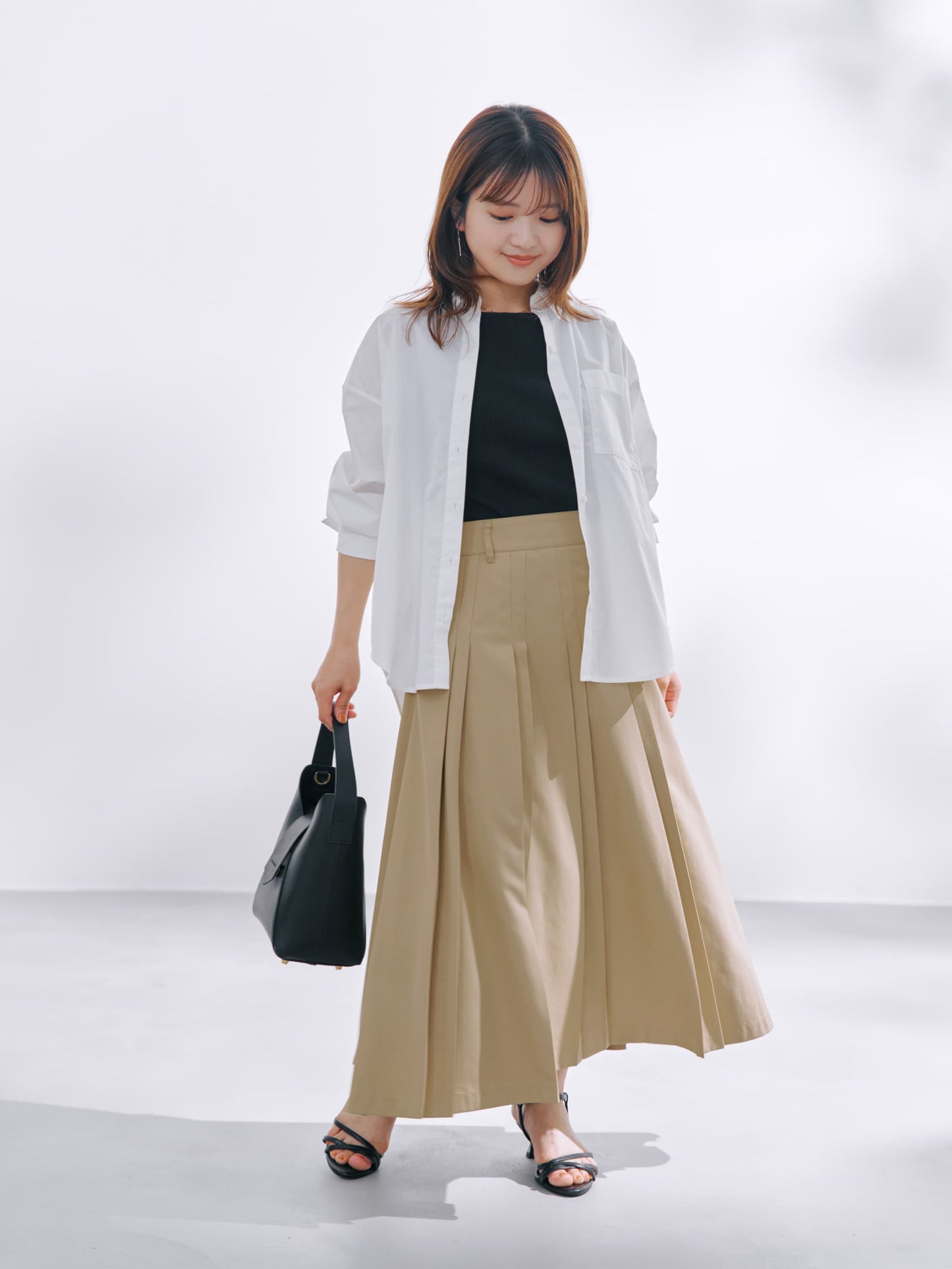 ランダムタックプリーツスカート-short & regular　[通常]