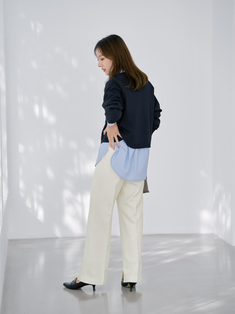 サイドスリットフレアパンツ-short & regular　[通常]