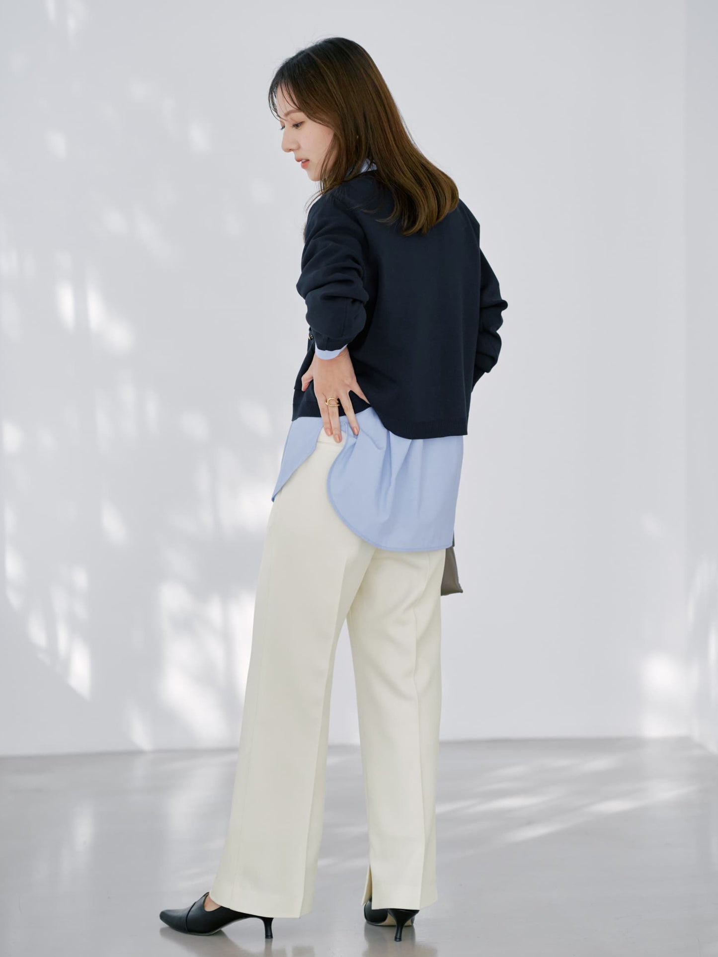 ゴールドボタンニットカーディガン　[通常]