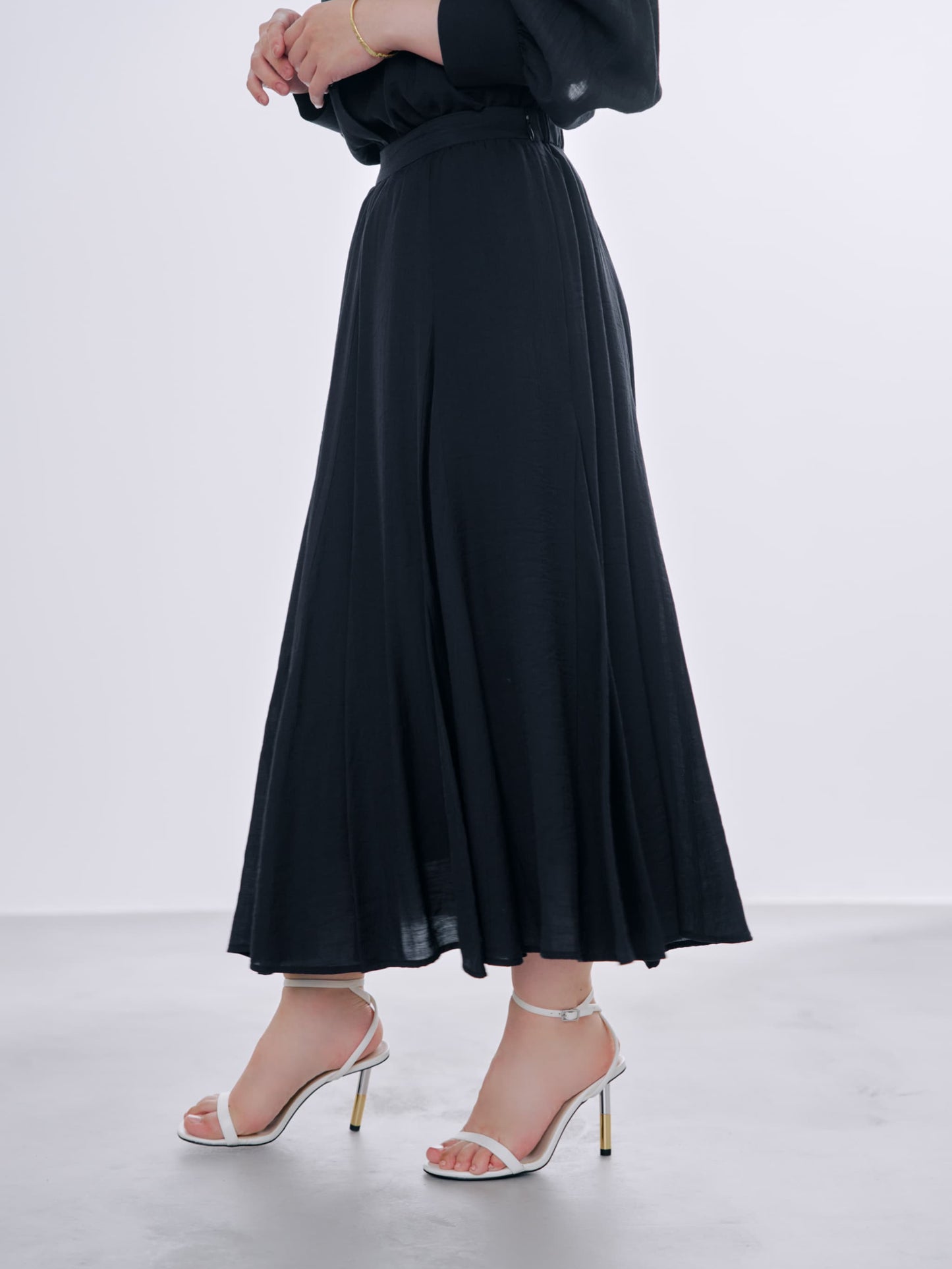 ソフトワッシャーランダムマチフレアスカート-short & regular　[通常]