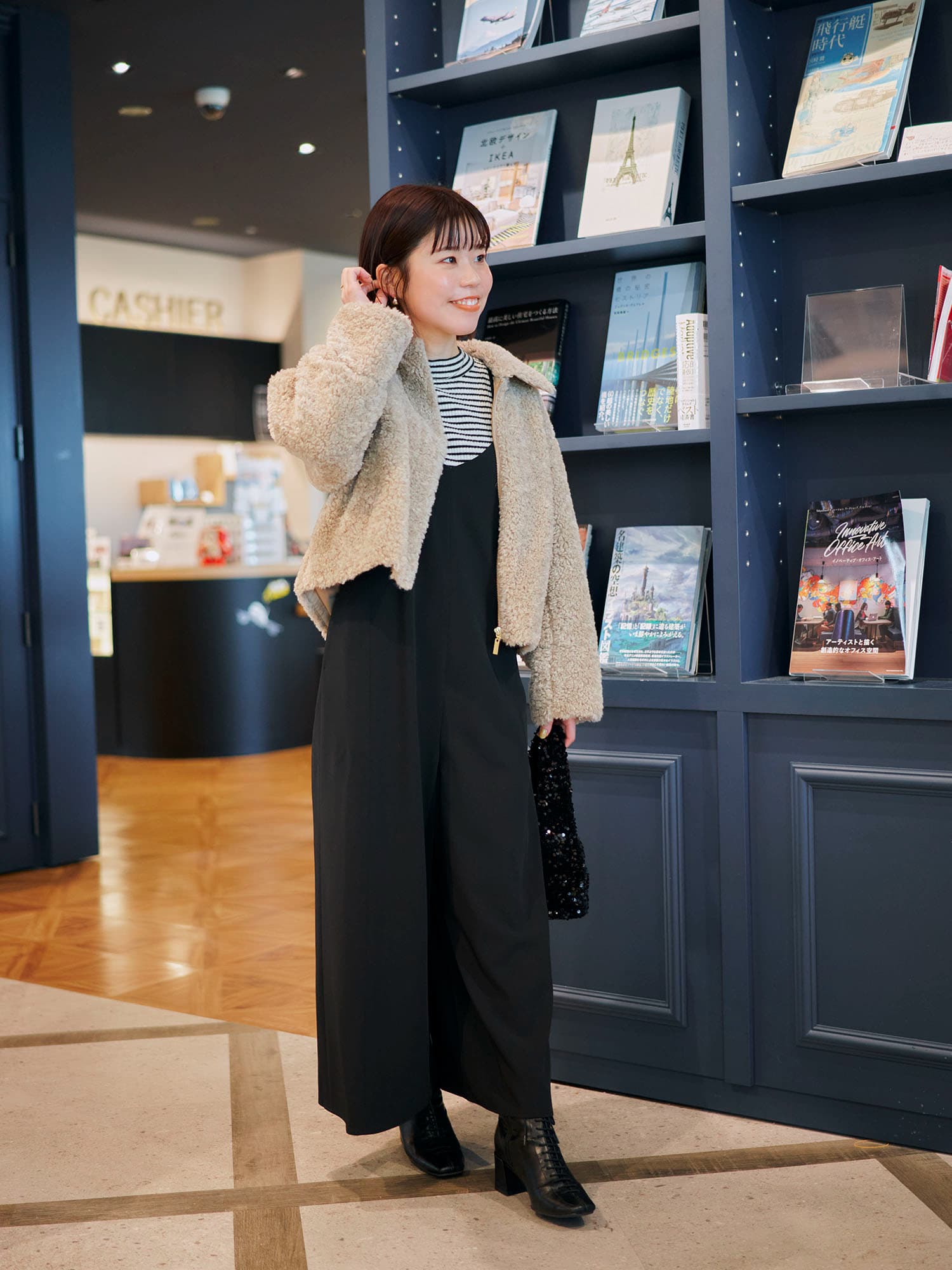 ステンカラーボアショートコート | 小柄・低身長女性向けファッション ステンカラーボアショートコート | 小柄・低身長女性向けファッション