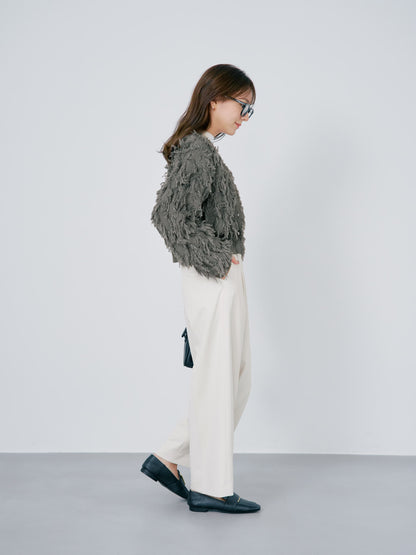 フリンジジャカードショートカーディガン　[通常]