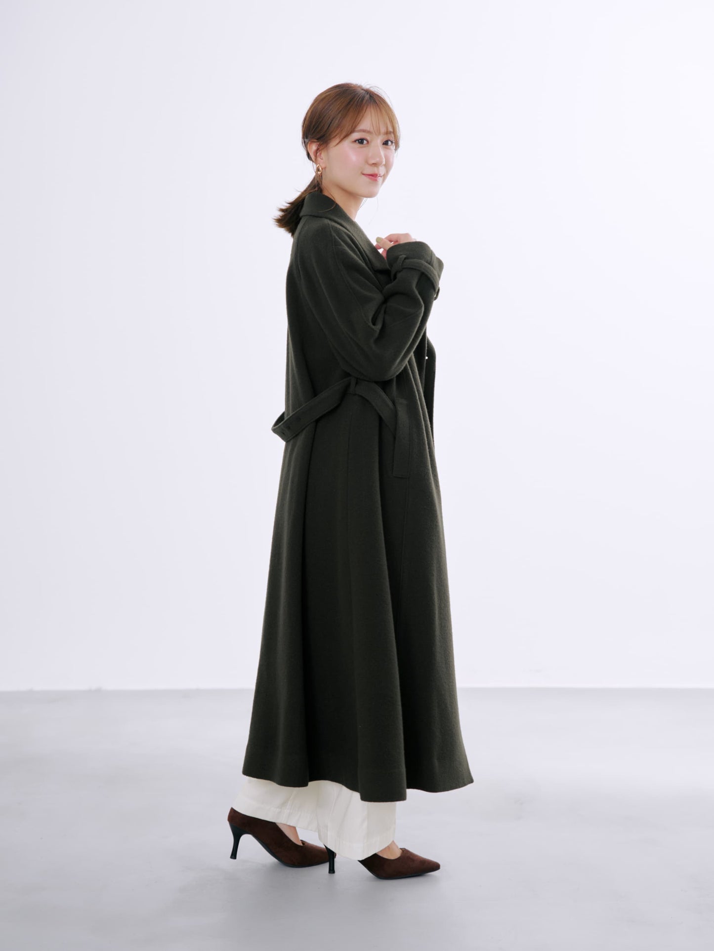 ＜sweetweb掲載＞セミダブルバックフレアウールコート-short & regular　[通常]