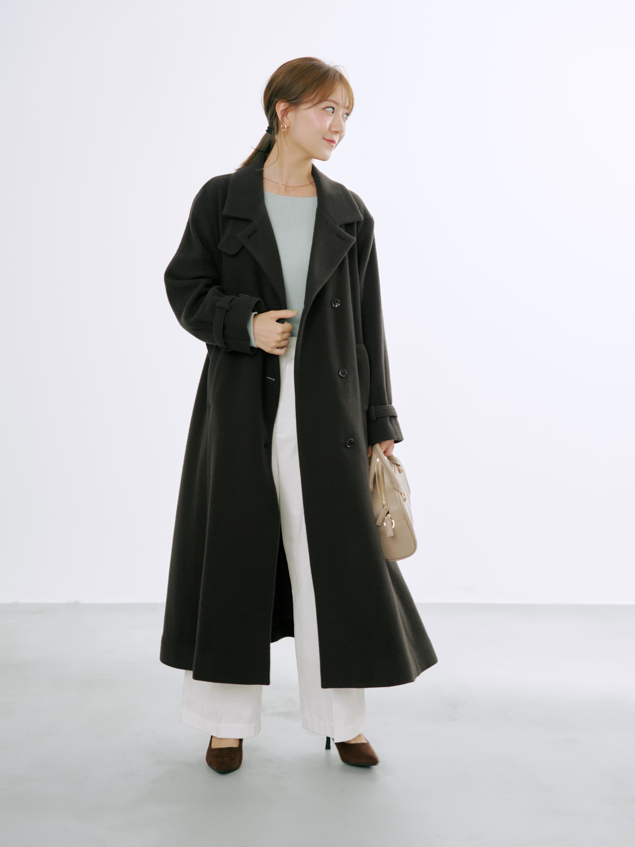 セミダブルバックフレアウールコート-short & regular | 小柄・低身長