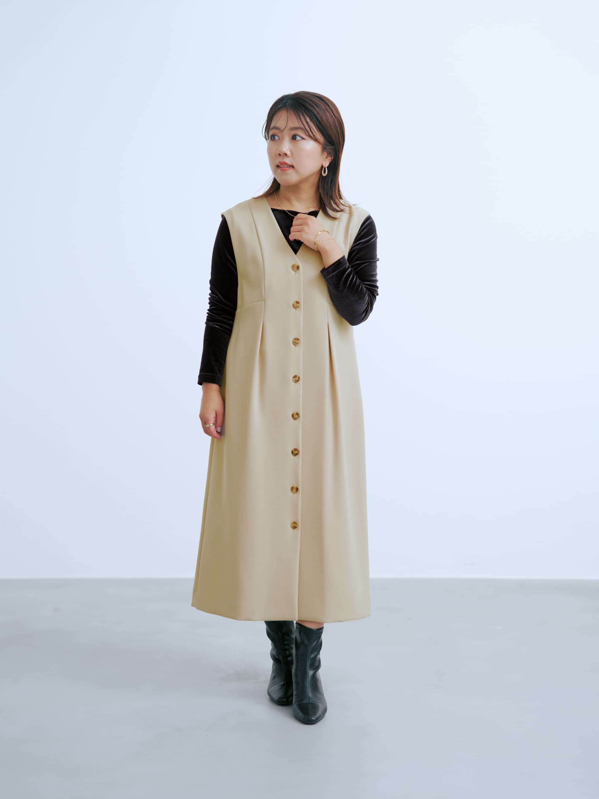 アシメタックベロアトップス | 小柄・低身長女性向けファッション通販