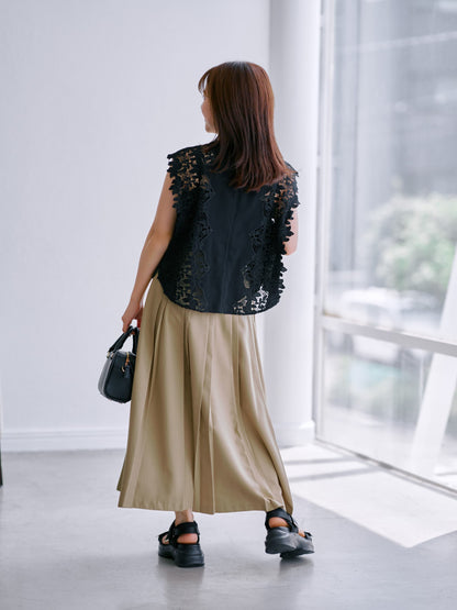 ランダムタックプリーツスカート-short & regular　[通常]