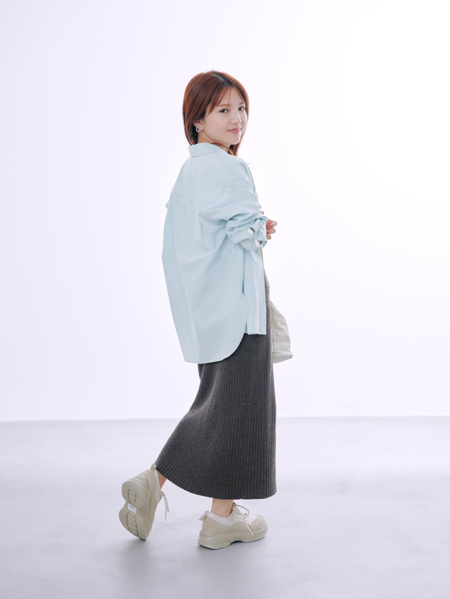 ウォッシャブルウールリブIラインスカート-short & regular　[通常]