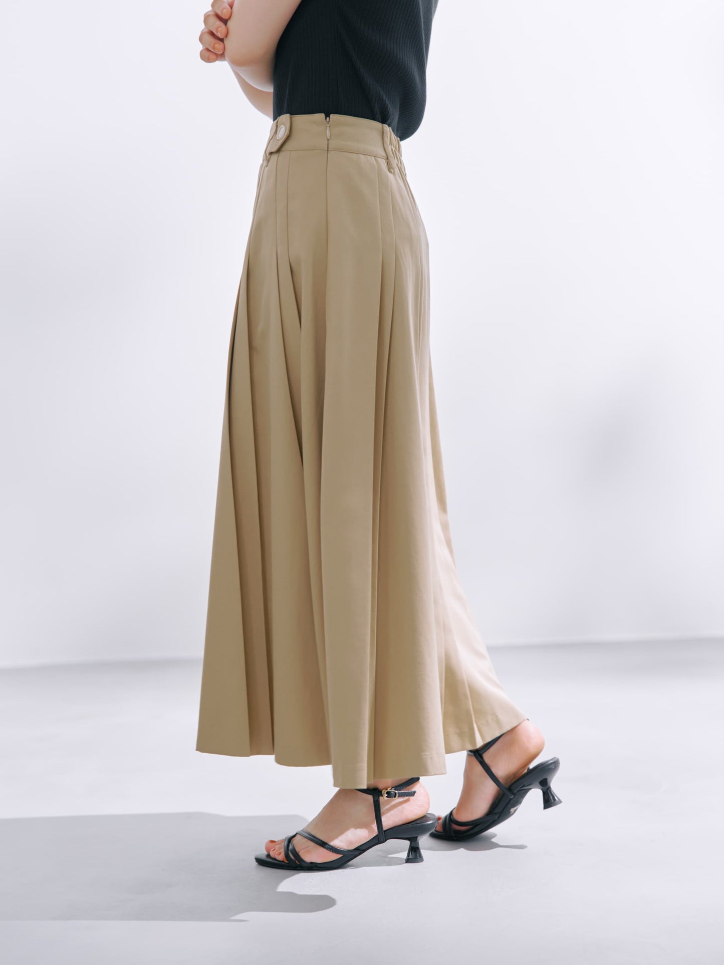 ランダムタックプリーツスカート-short & regular　[通常]