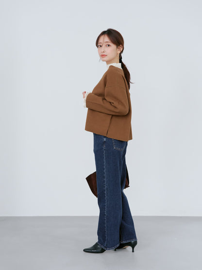 ウォームセミワイドストレートデニム-short & regular　[通常]