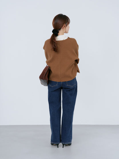 ウォームセミワイドストレートデニム-short & regular　[通常]