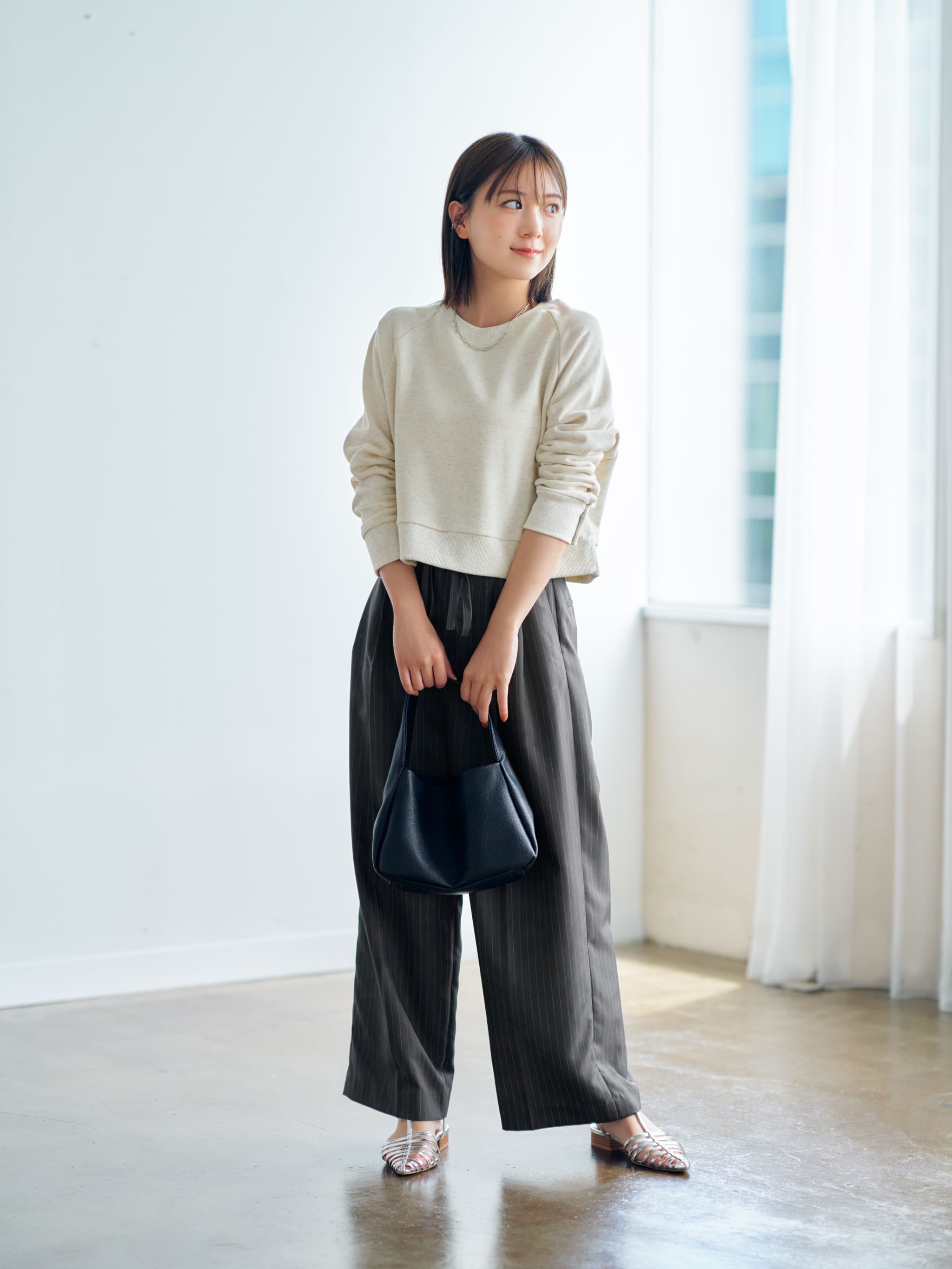 スリットスリーブラグランスウェット | 小柄・低身長女性向け