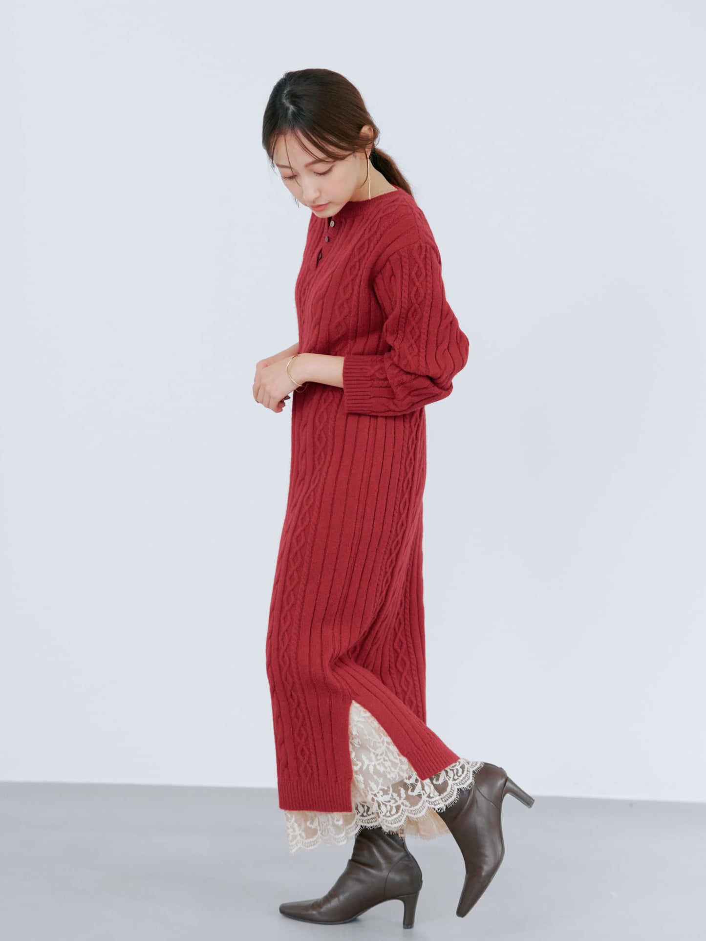 スカラップヘムレーススカート-short & regular　[通常]