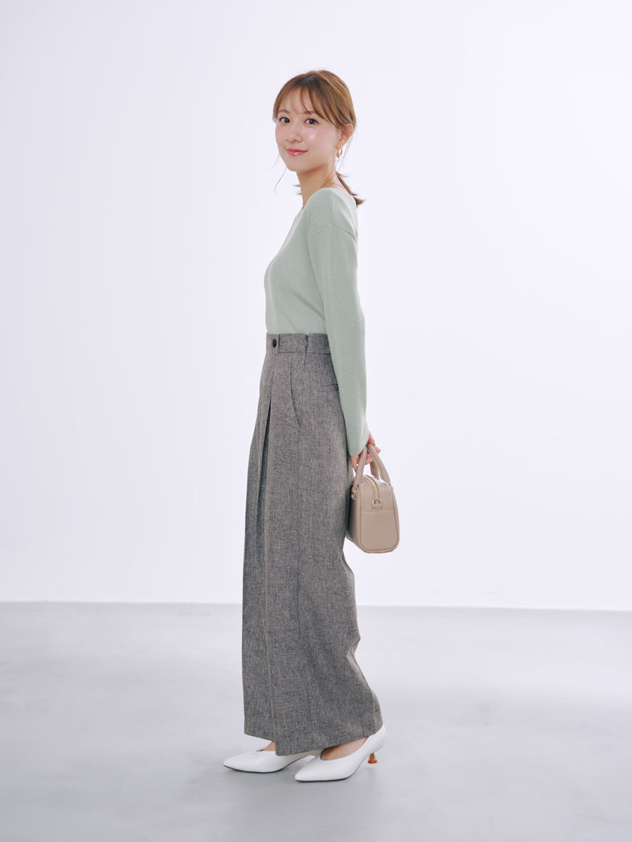 シルクウールボートネックリブニット　[通常]