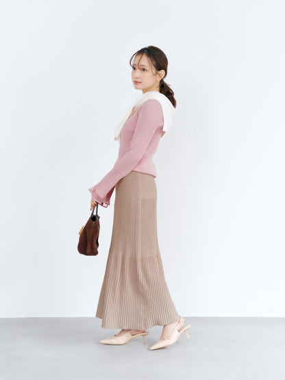 シアーフレアスリーブリブニット　[通常]