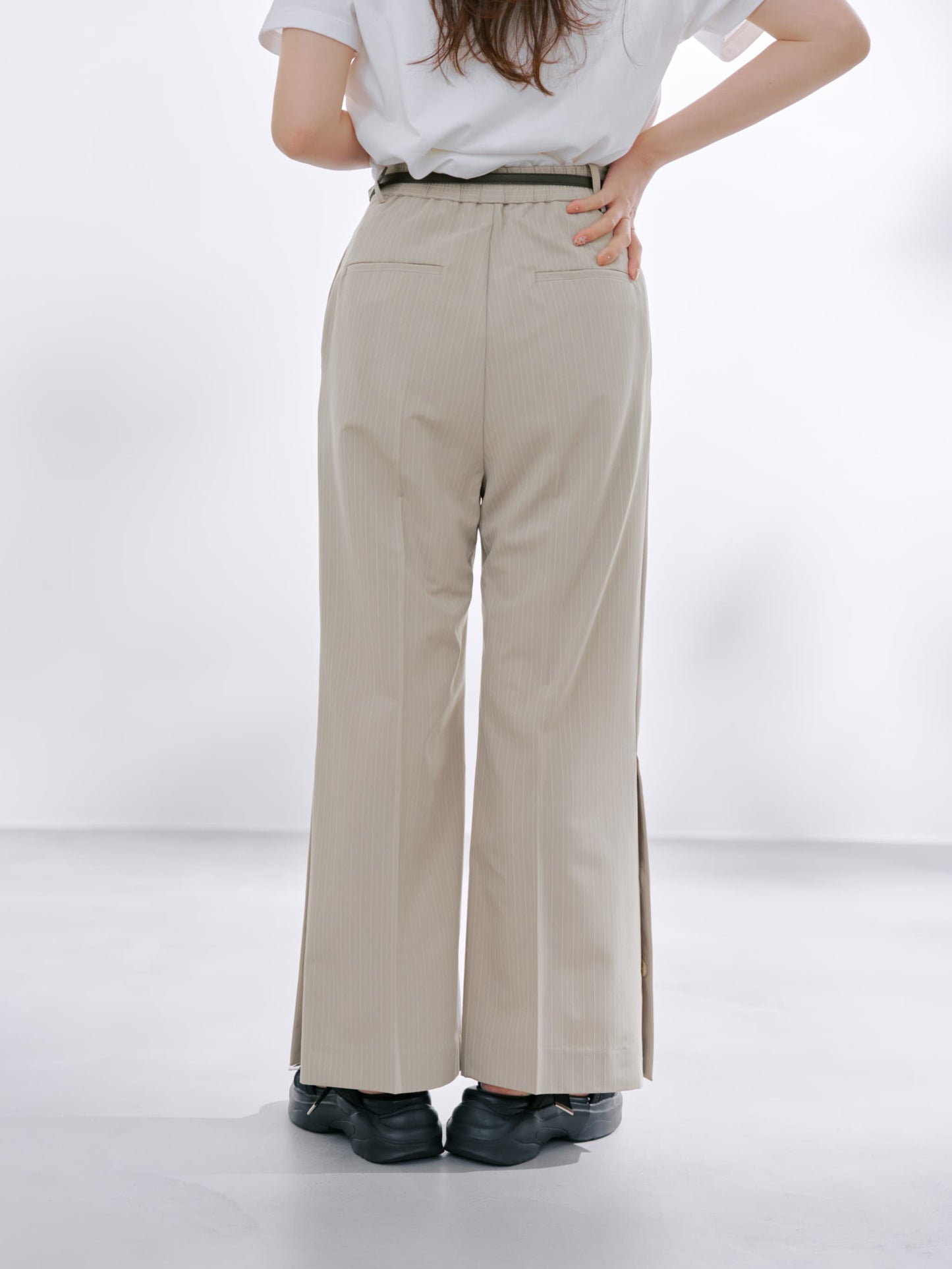 ＜non-no掲載＞ボタンベンツフレアパンツ-short & regular　[通常]