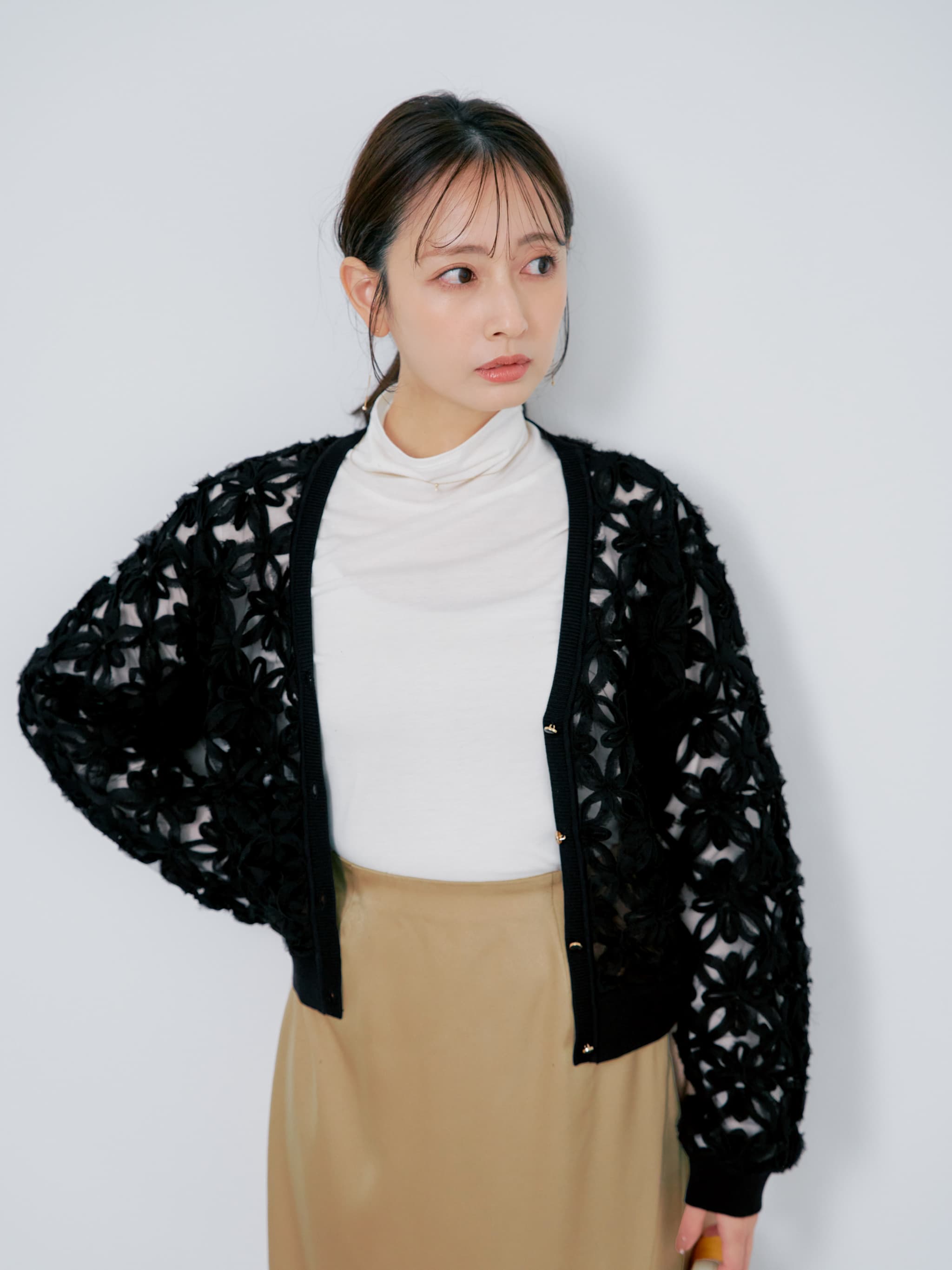 フラワーエンブロイダリーカーディガン | 小柄・低身長女性向け