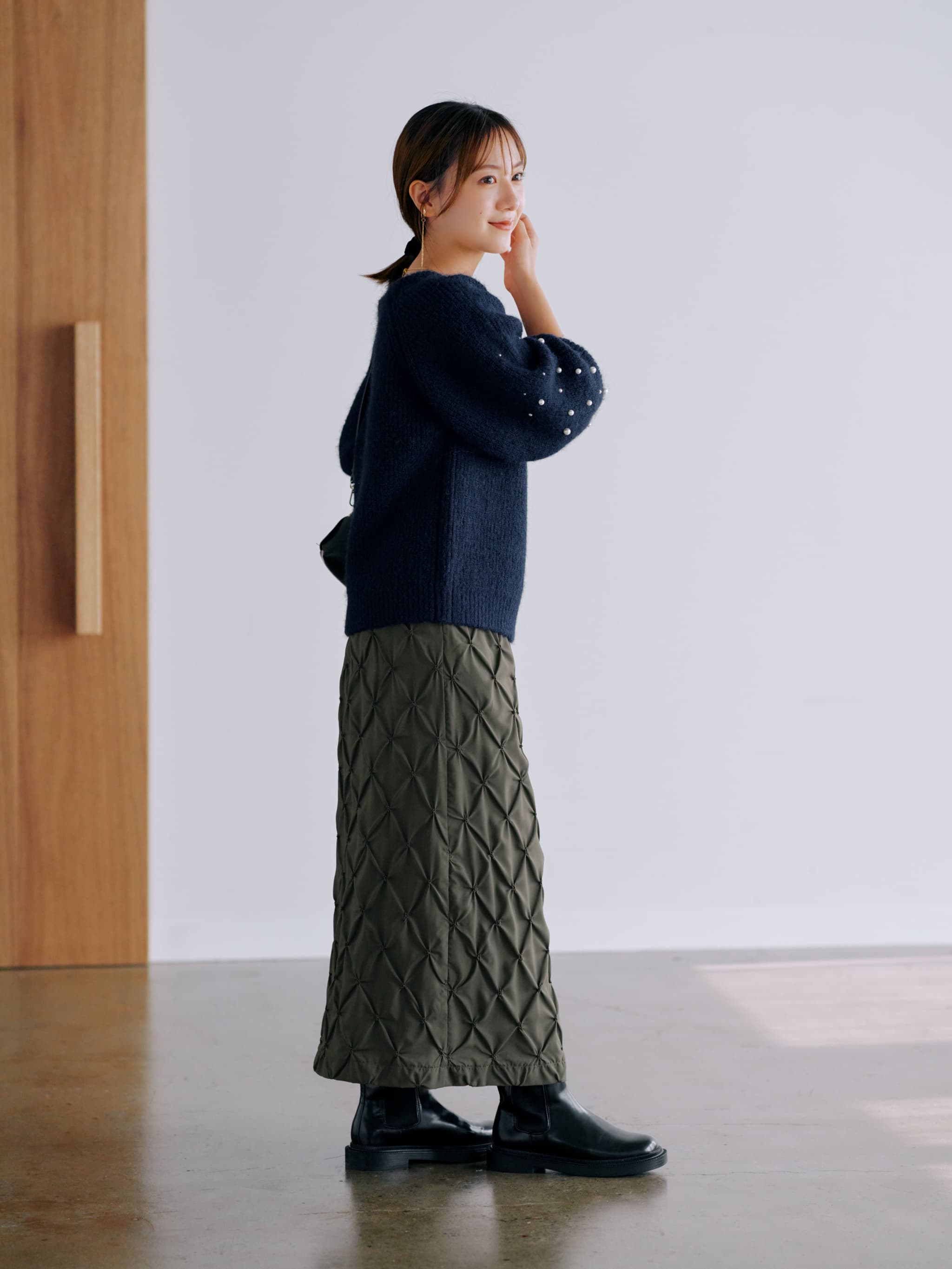 グラデーションパールスリーブニット | 小柄・低身長女性向け