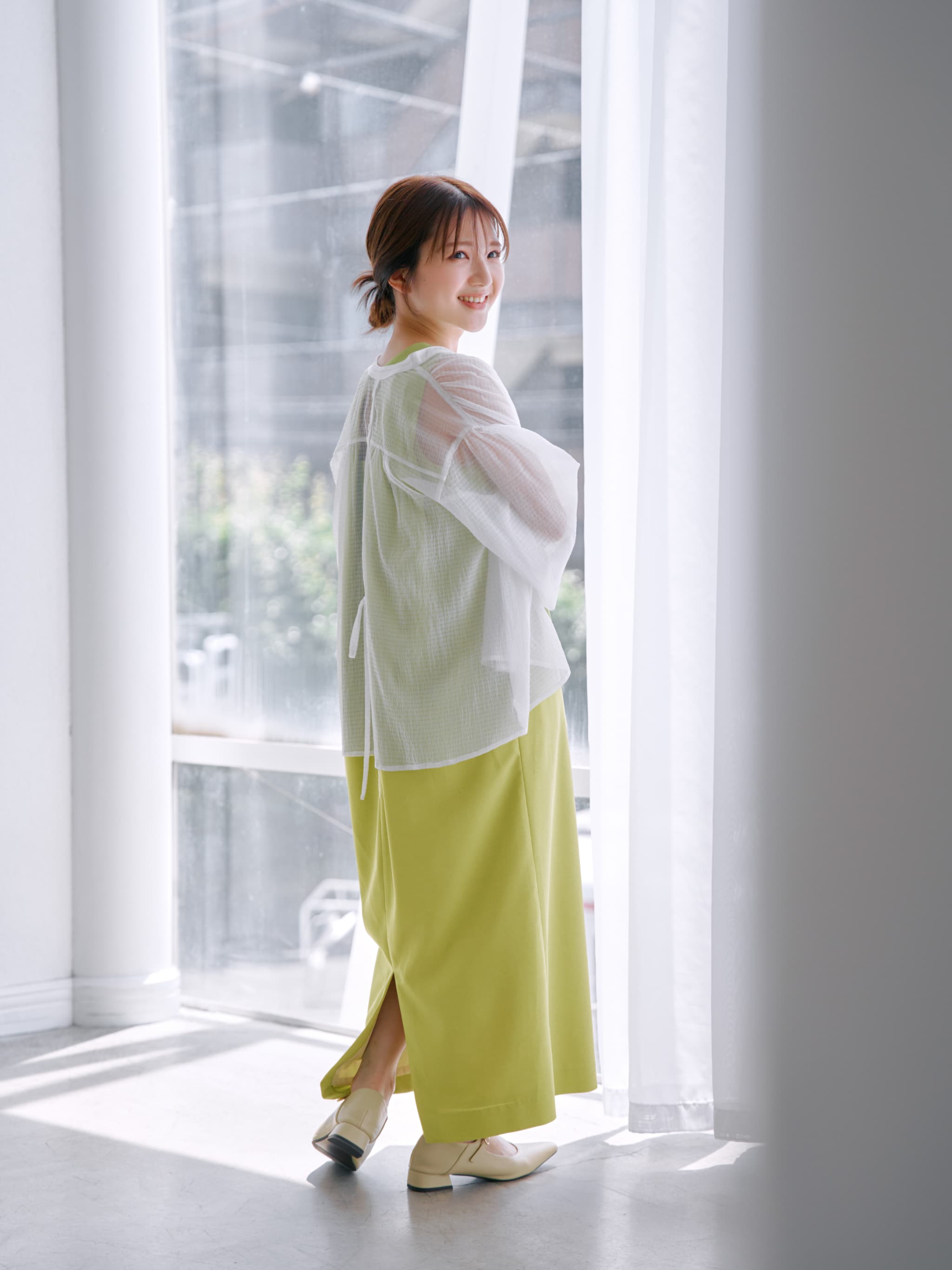 リネンライクコクーンタックワンピース | 小柄・低身長女性向け