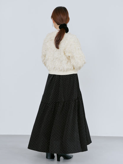 フリンジジャカードショートカーディガン　[通常]