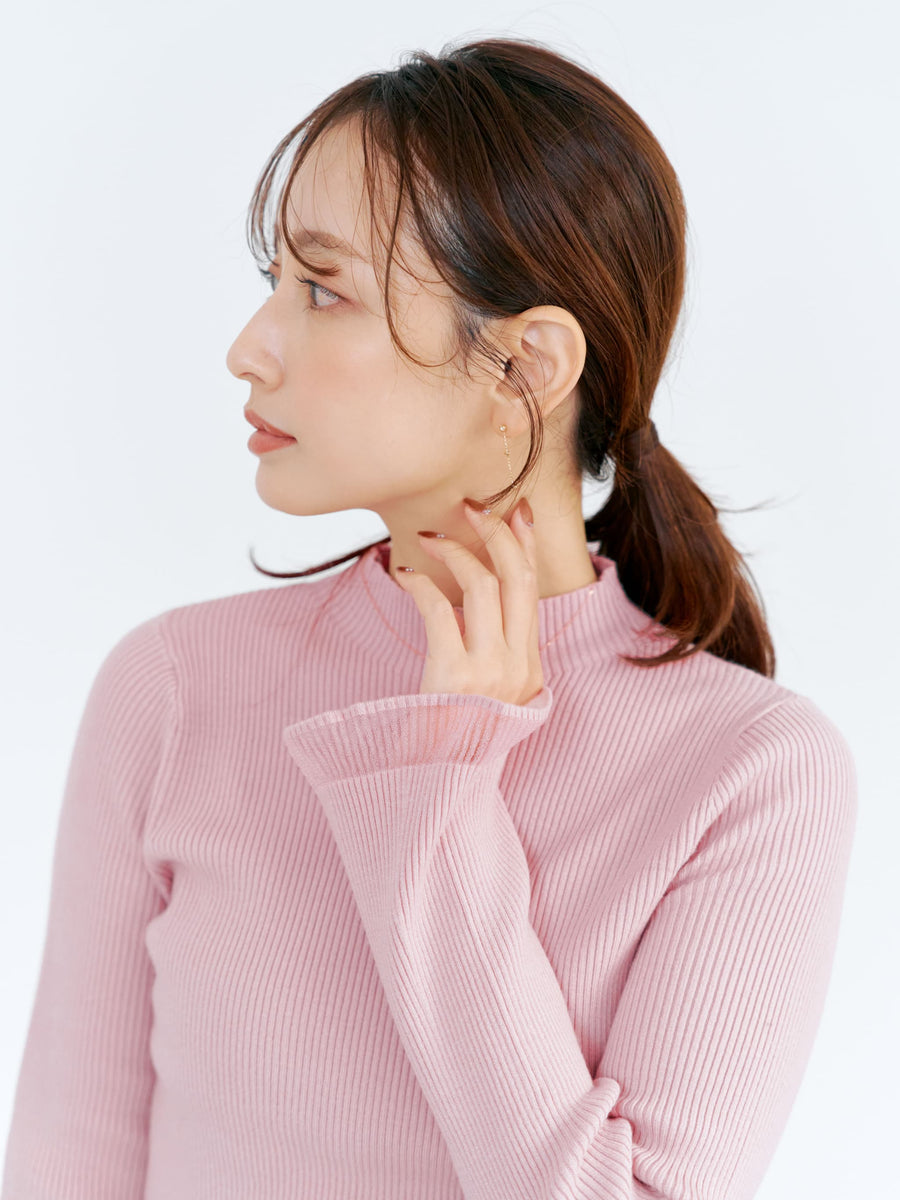 シアーフレアスリーブリブニット　[通常]