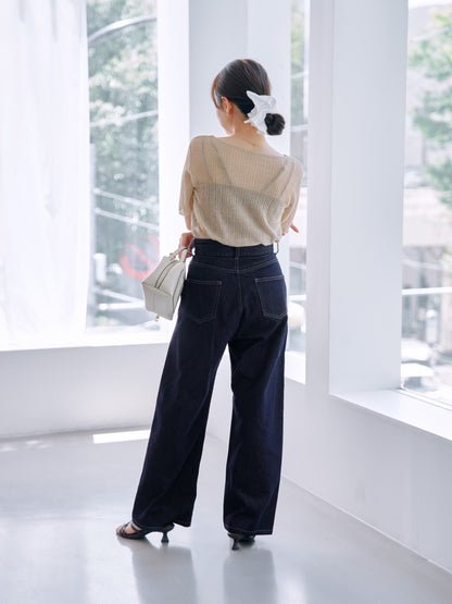 シアーリップルニットトップス　[通常]