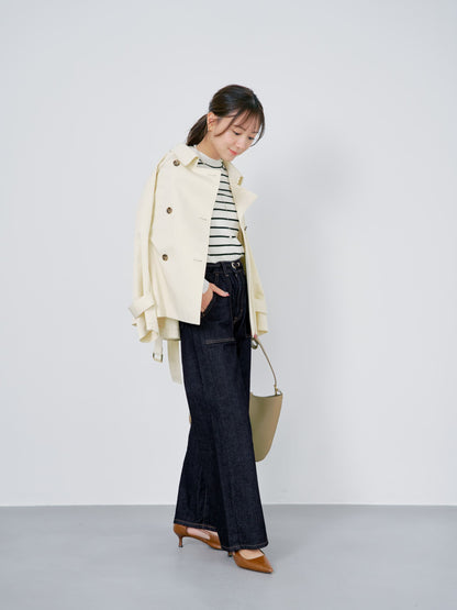 【SOMETHINGコラボ】ベイカーストレートデニム-short & regular　[通常]