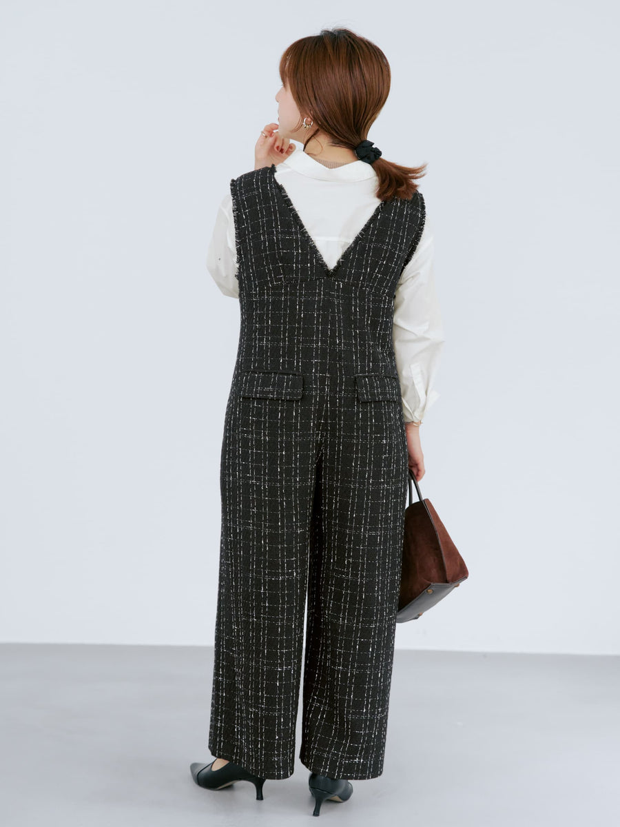 チェックツイードオールインワン-short & regular　[通常]