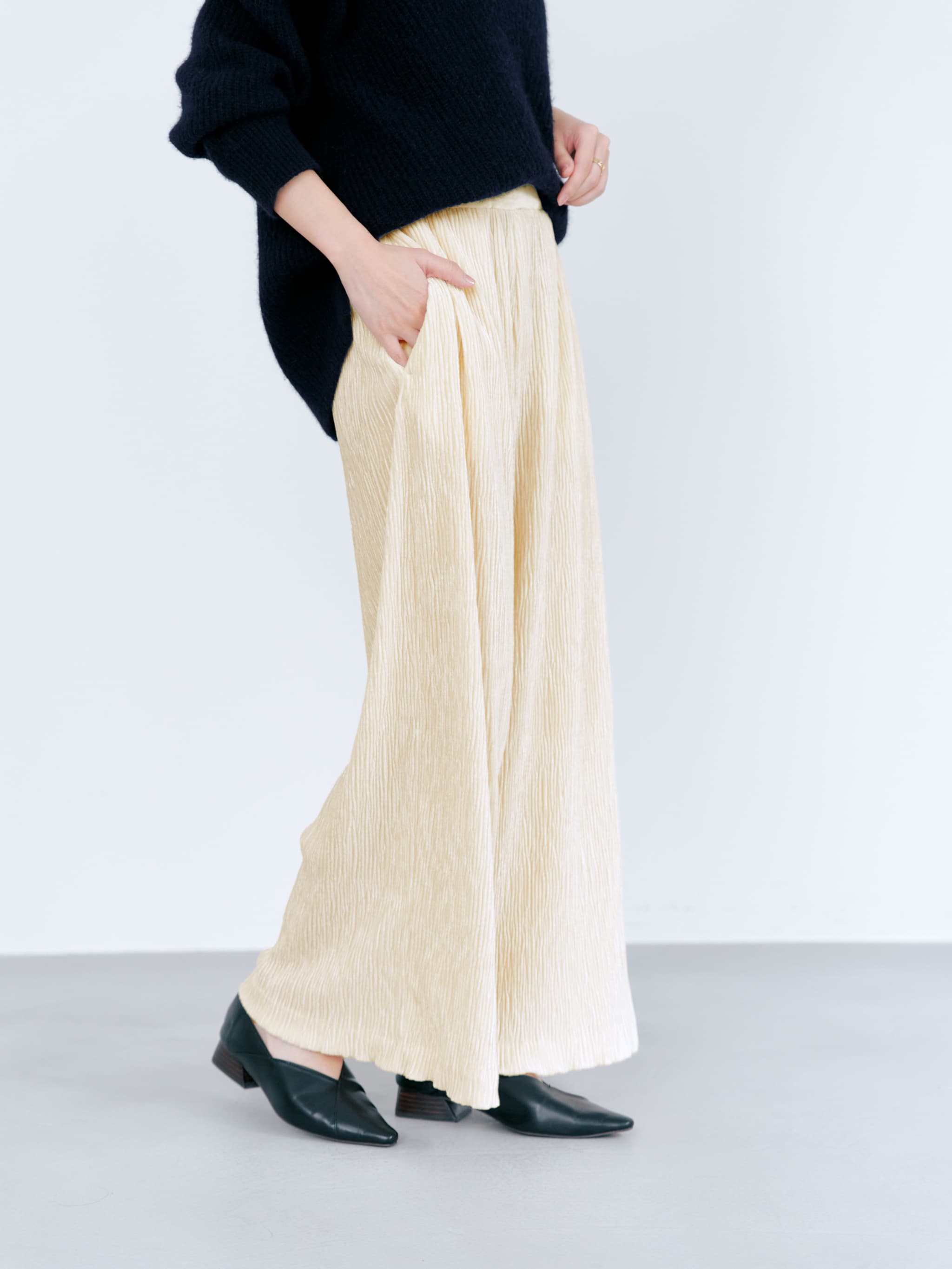 COHINA 【YUNA SANTA】トウィンクルベロアパンツregular YUNA SANTA】トウィンクルベロアパンツ-short & regular | 小柄・低