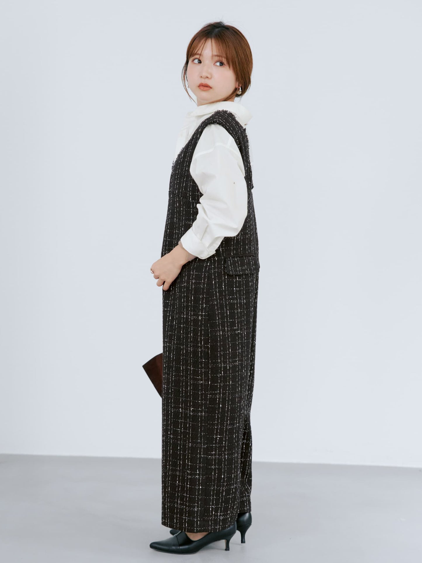 チェックツイードオールインワン-short & regular　[通常]