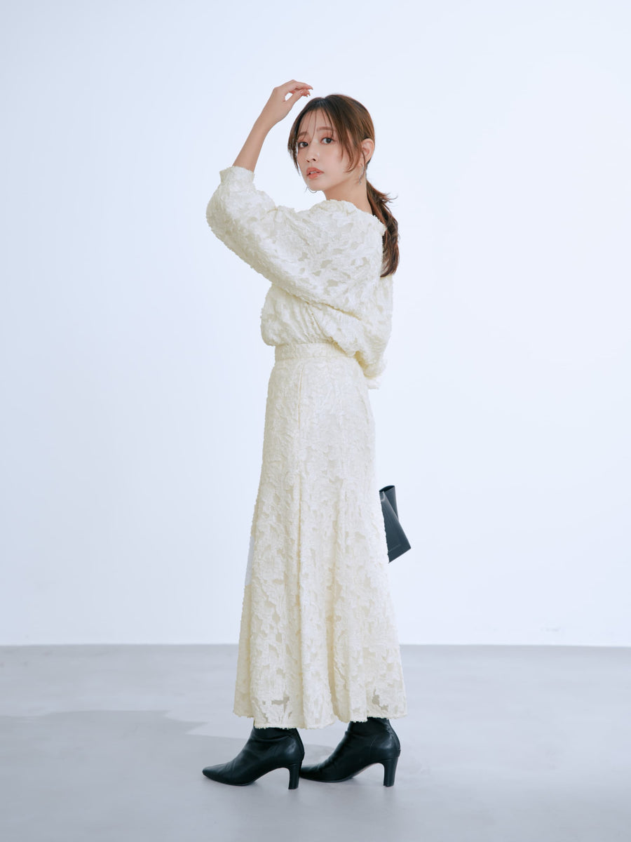 カットジャカードマーメイドスカート-short & regular　[通常]