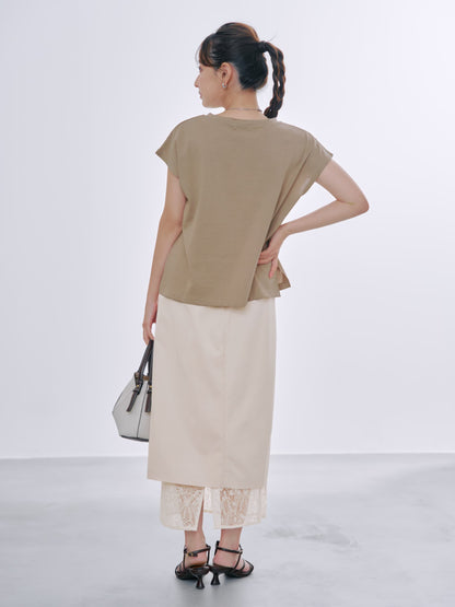 【汗染み防止】フラワーグラフィックTシャツ　[通常]