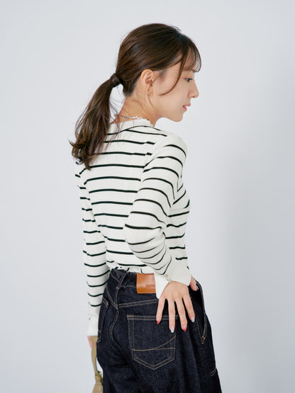 シルキーコットンゴールドボタンニット　[通常]