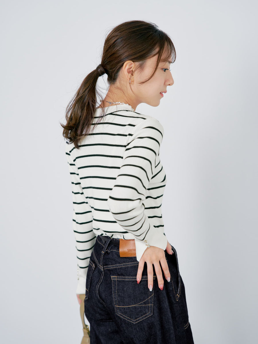 シルキーコットンゴールドボタンニット　[通常]