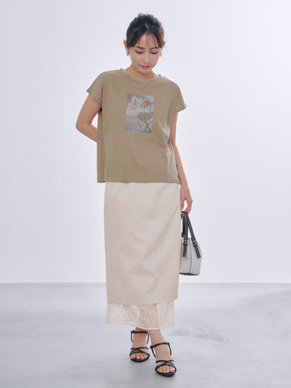 【汗染み防止】フラワーグラフィックTシャツ　[通常]