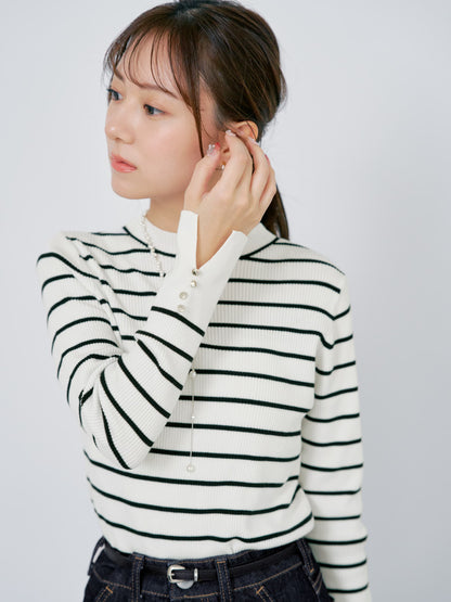 シルキーコットンゴールドボタンニット　[通常]