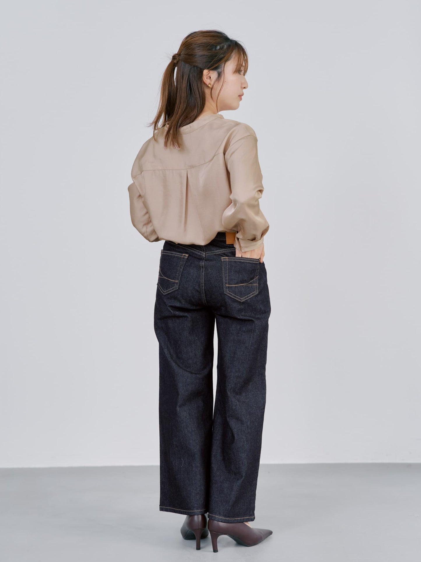 【SOMETHINGコラボ】ベイカーストレートデニム-short & regular　[通常]